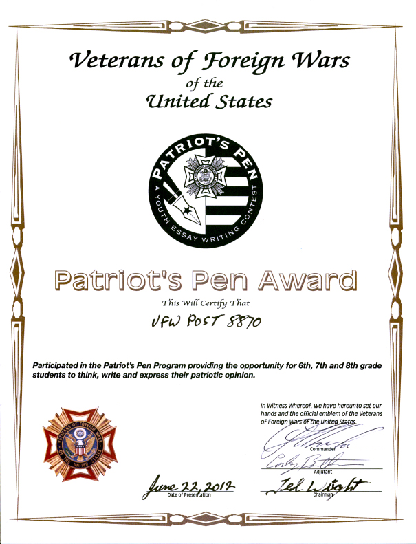 Patriots Pen Contest 2012