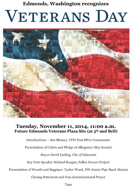 Veterans Day Poster & Program - VFW Post 8870 and Auxiliary