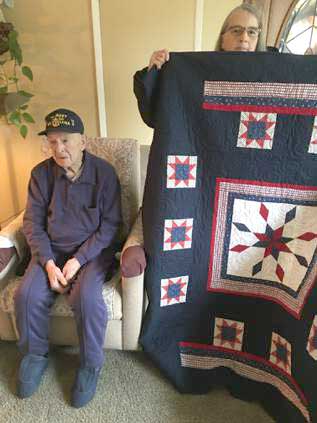 Post 8870 Members Awarded Quilts of Honor. 